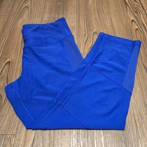 90 Degree Reflex Cobalt Blue Leggings Compression Mesh Mid Rise Gym Run Active M